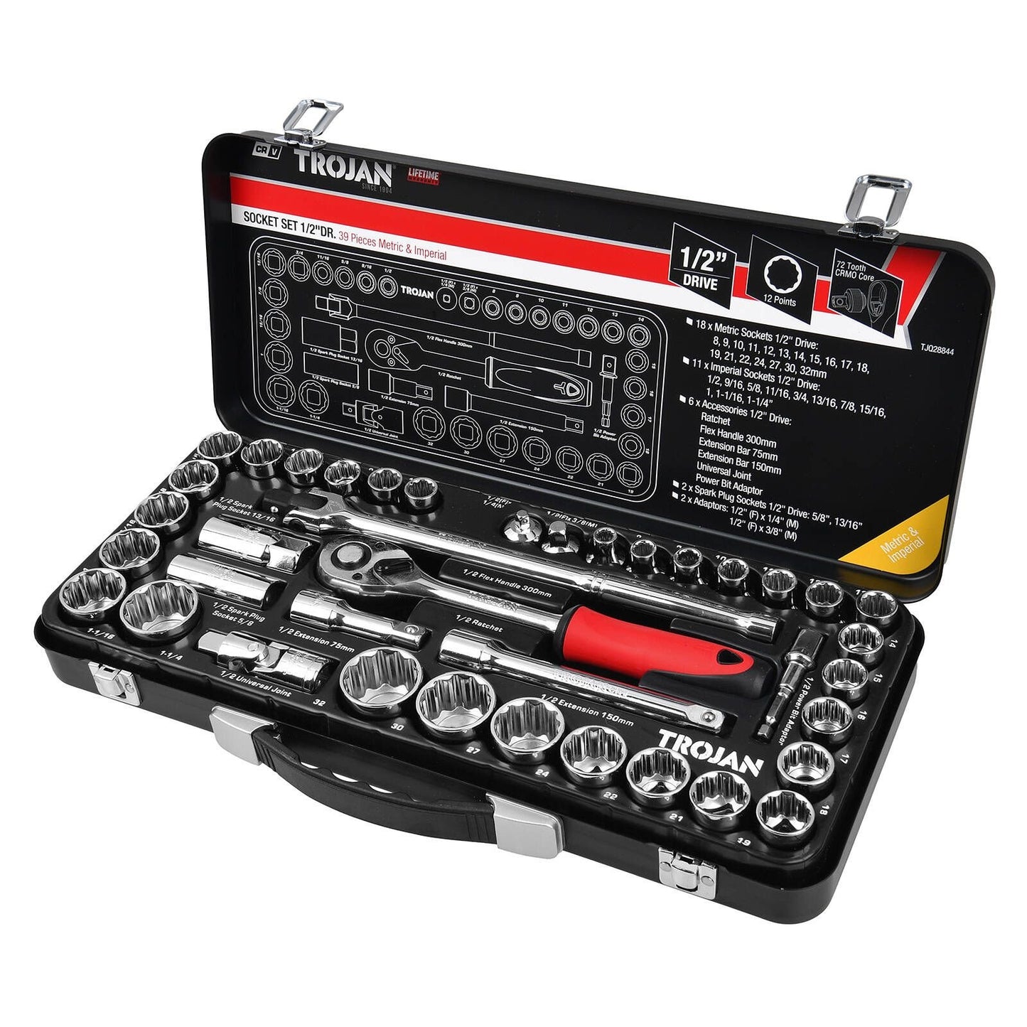 Trojan Socket Set - 39 Piece - 1/2" Drive