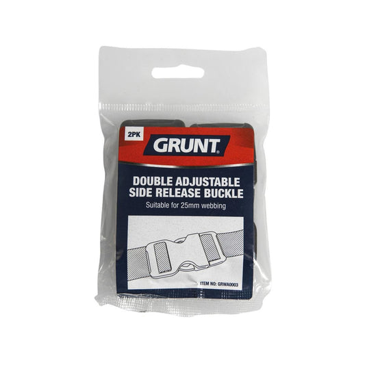 Grunt 25mm Double Adjustable Side Release Buckle 2 Pack - POM - Versatile