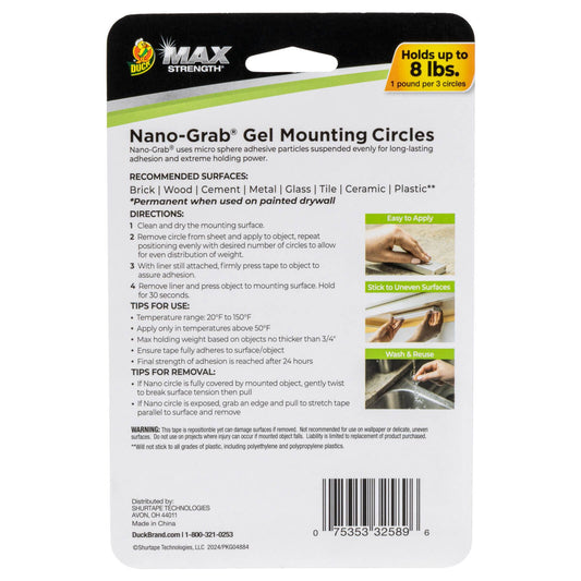 Duck Nano Grab Mounting Circles - 25 x 25mm - 24 Pack - Clear