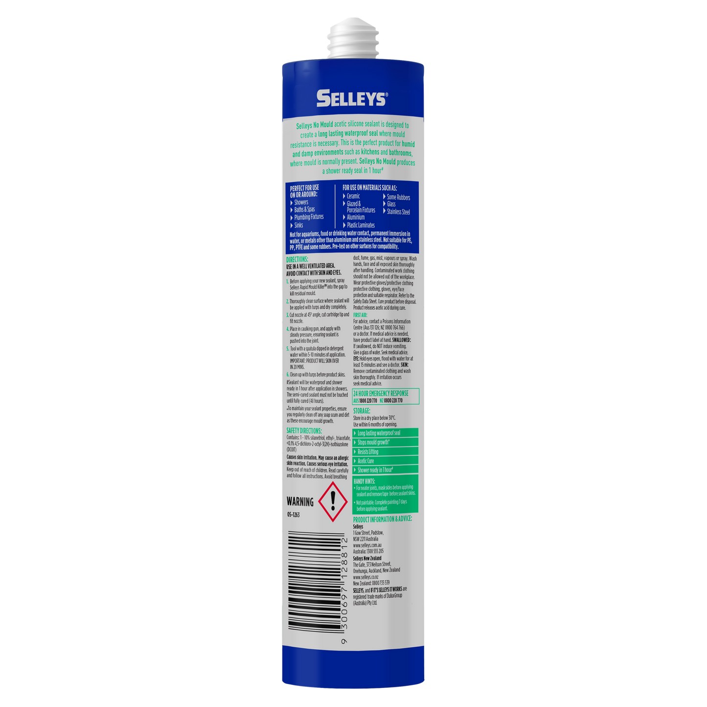 Selleys No Mould Resistant Silicone Sealant - 290ml - White