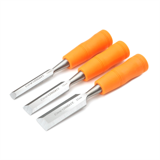 Craftright Wood Chisel Set - 12mm 19mm 25mm - 3 Piece