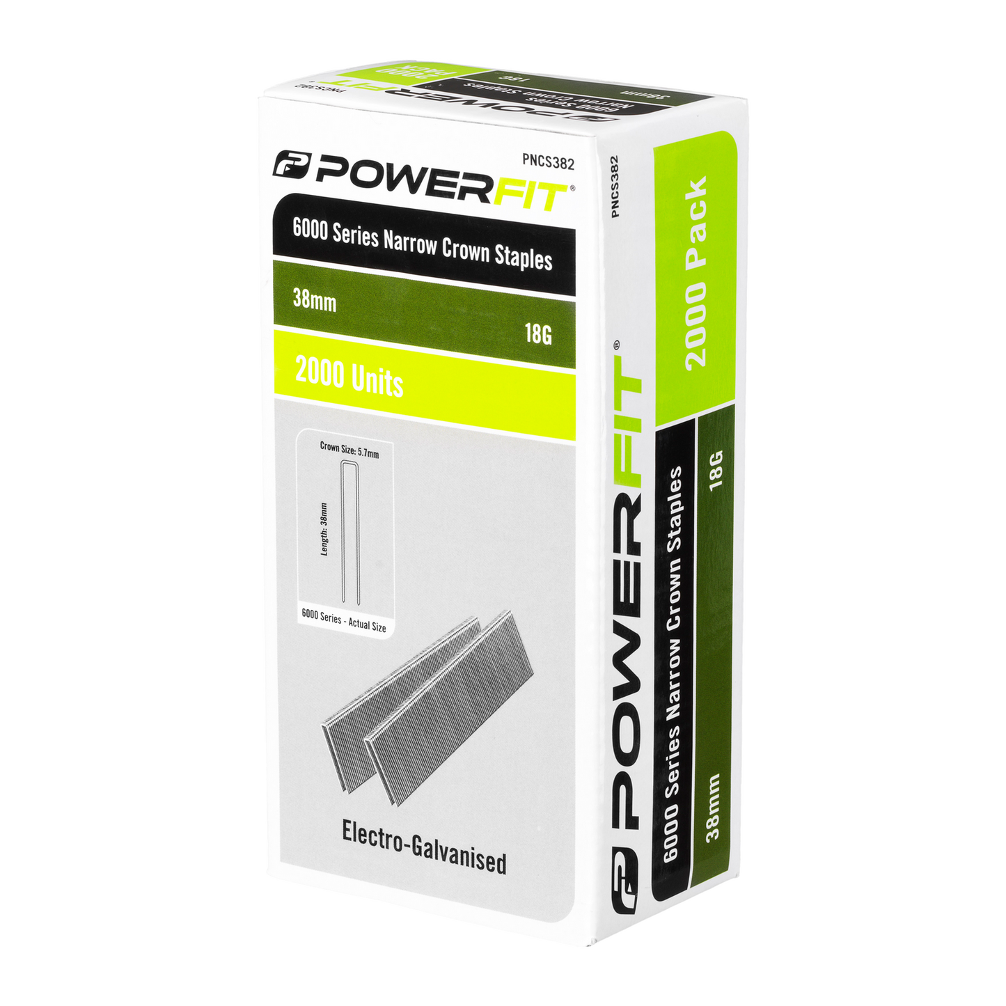 Powerfit Narrow Crown Staples - 38mm - 2000 Pack