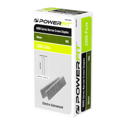 Powerfit Narrow Crown Staples - 38mm - 2000 Pack