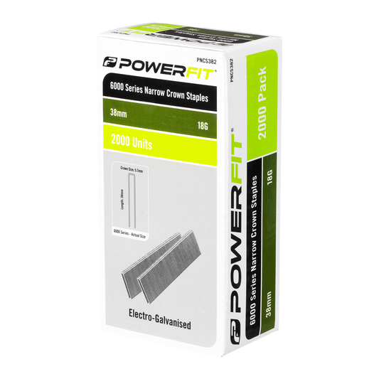 Powerfit Narrow Crown Staples - 38mm - 2000 Pack