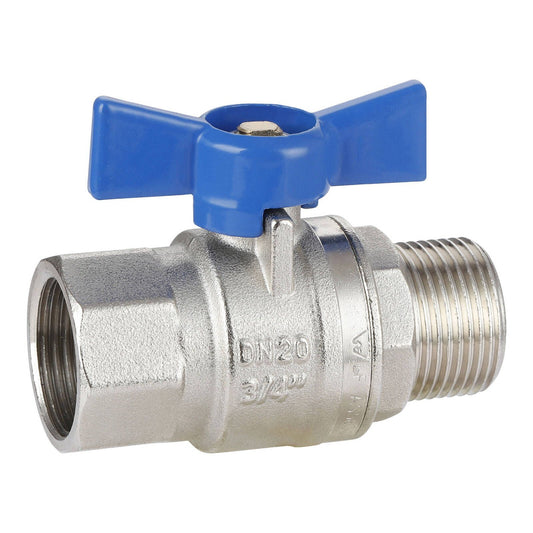 Enduraseal Male and Female Butterfly Handle Water Ball Valve - 20mm
