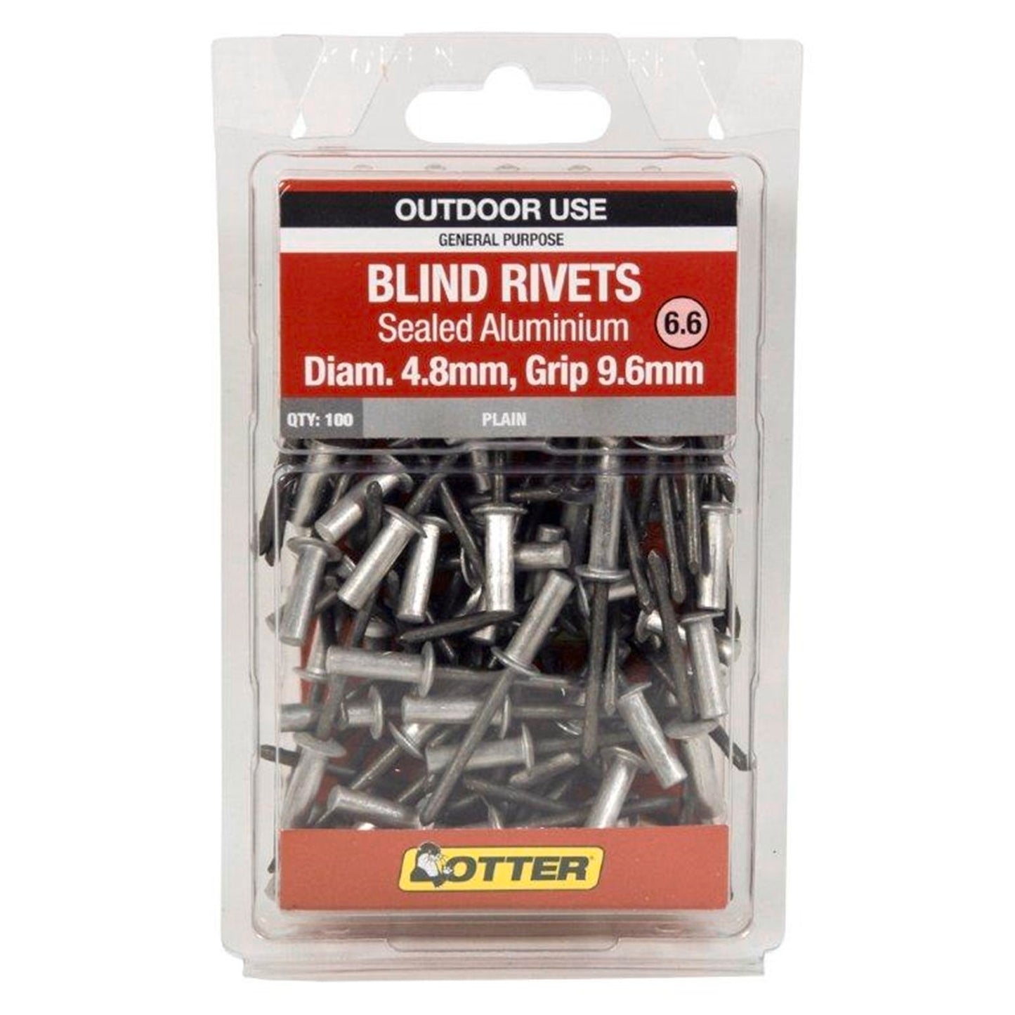 Otter Sealed Aluminium Blind Rivets - 8 x 9.6mm - 100 Pack