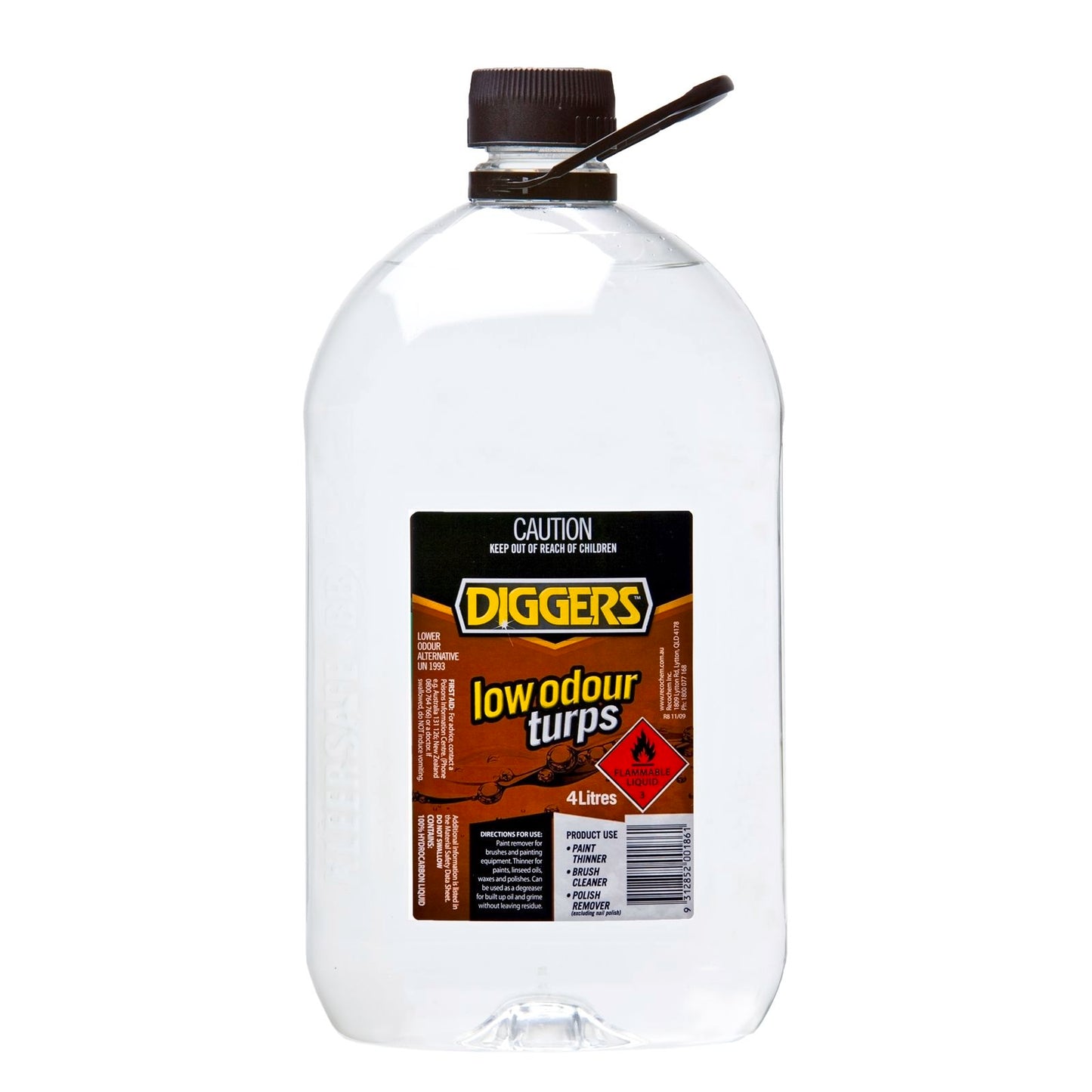 DIGGERS Low Odour Turpentine - 4L