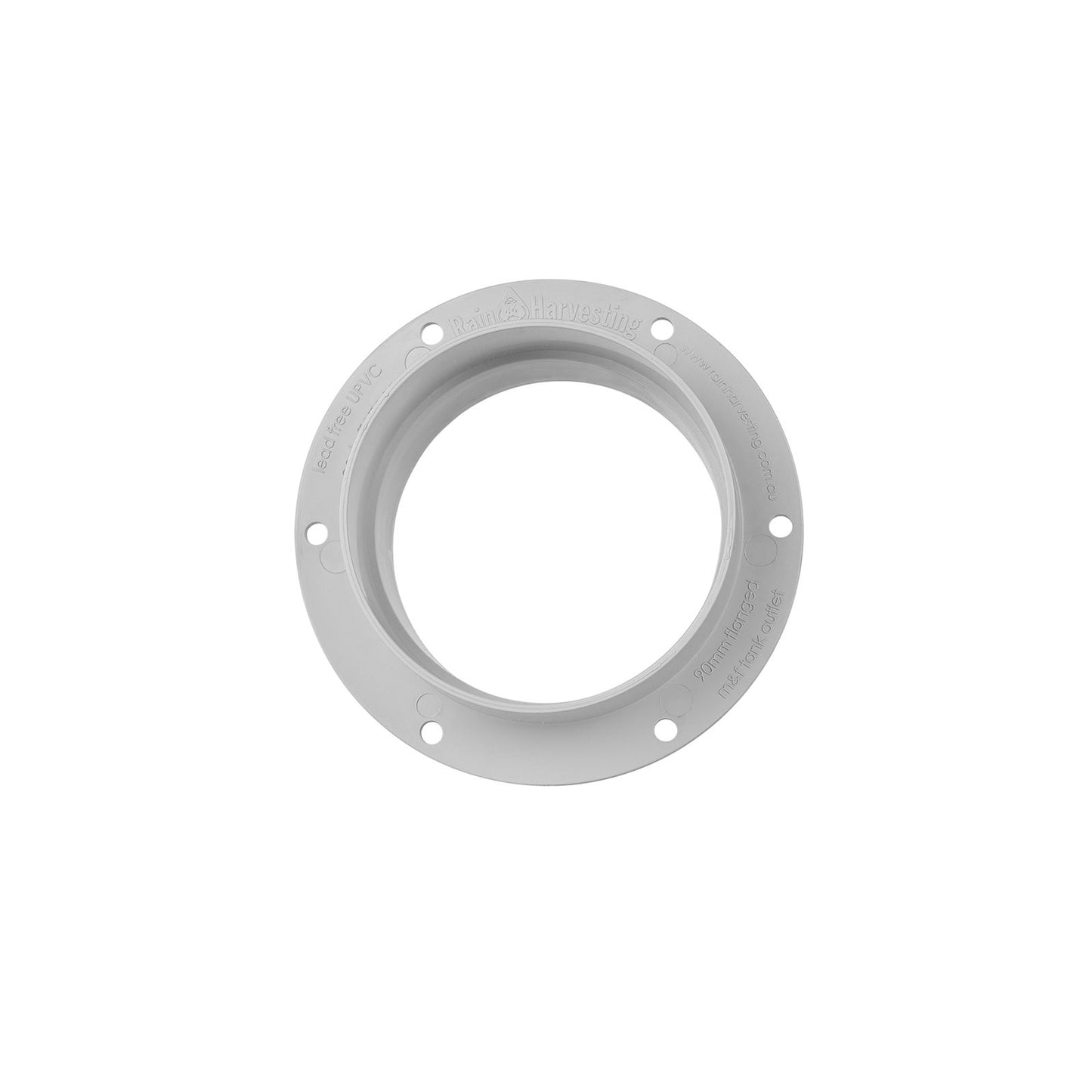 Rain Harvesting Flanged Tank Overflow - 90mm - Grey