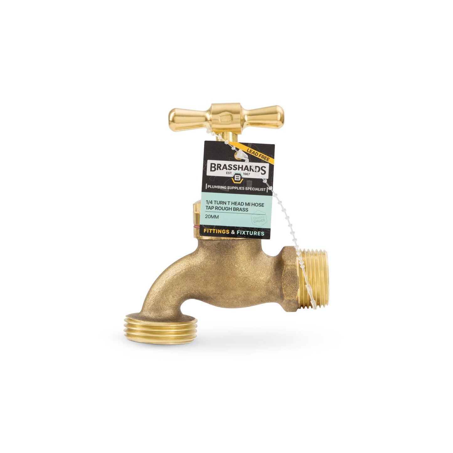 Brasshards 1/4 Turn T Head Mi Hose Tap - 20mm