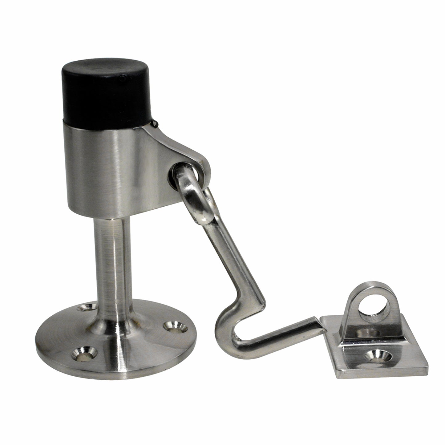 Adoored 51mm Satin Chrome Door Stop Rubber