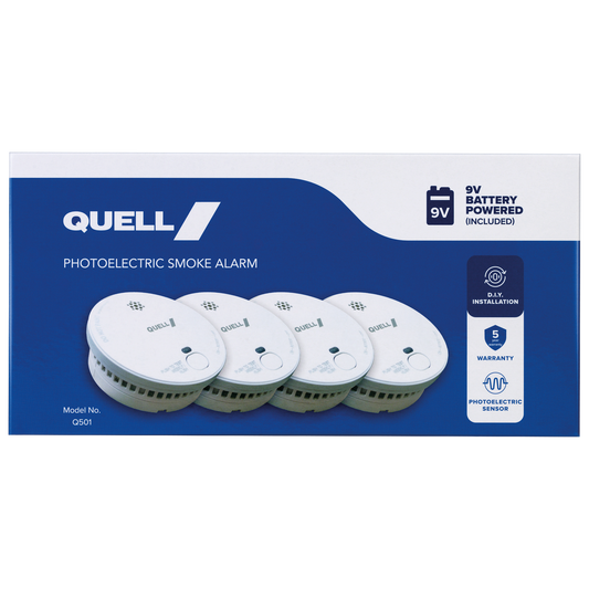 Quell Q501 Photoelectric Smoke Alarm - 4 Pack - 102 x 102mm