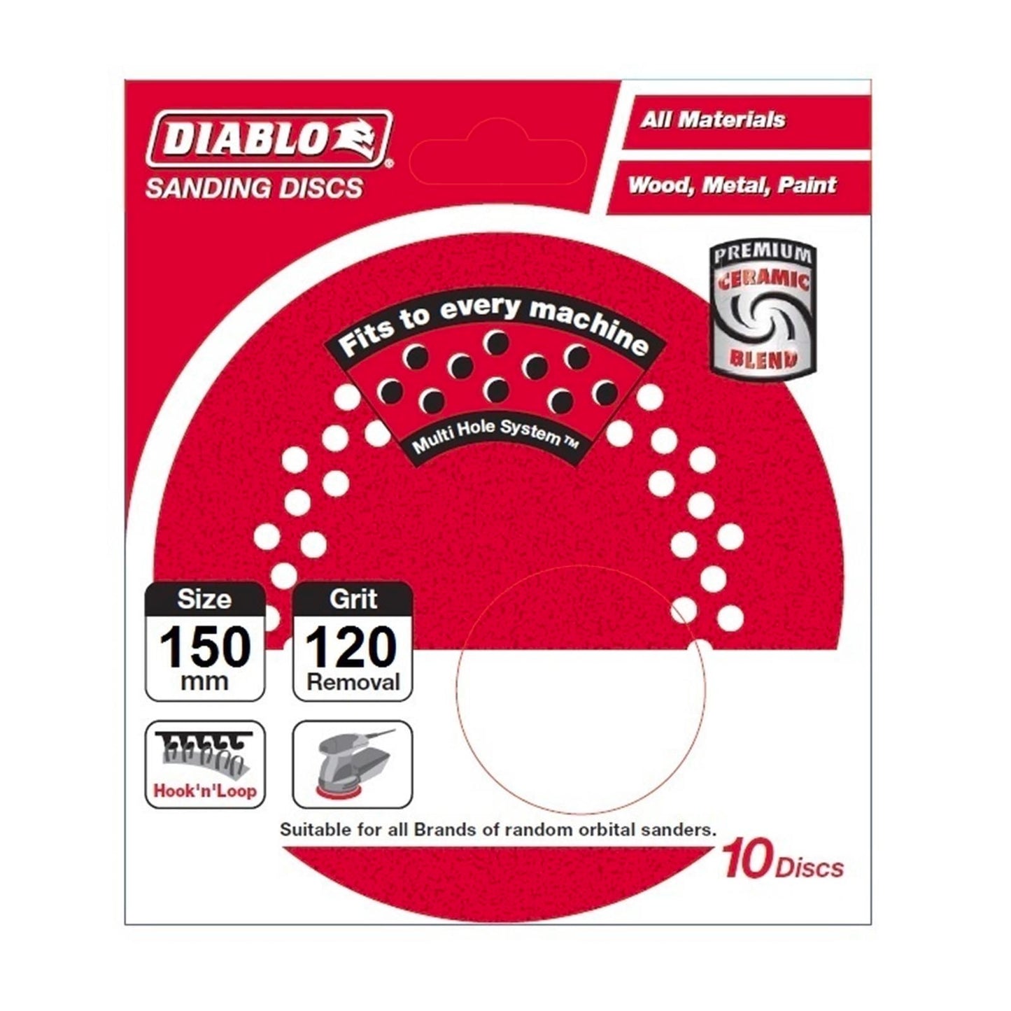 Diablo 150mm 120 Grit Sanding Disc - 10 Pack
