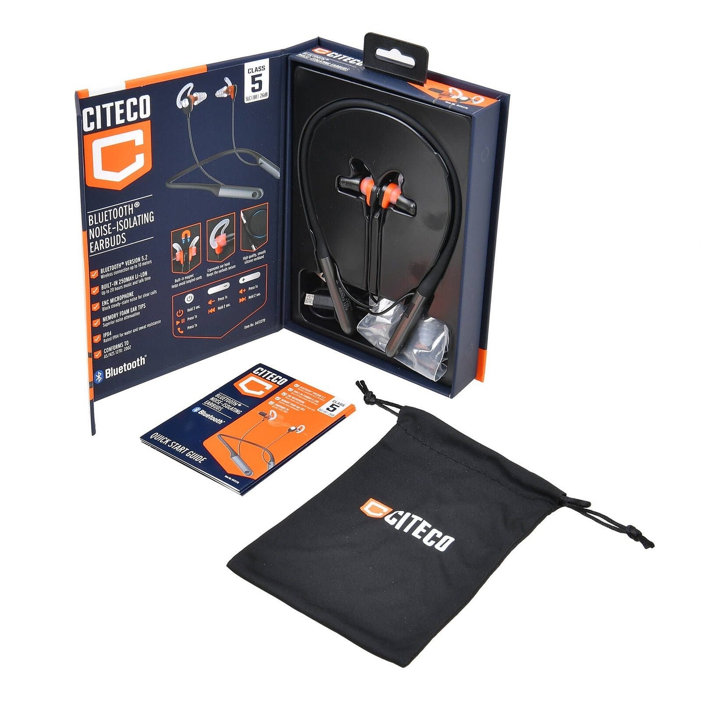 Citeco Bluetooth Noise Isolating Earbuds - 26dB