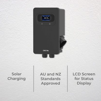 Deta 7kW/22kW Dual Phase Wall Mount EV Charger - 5m