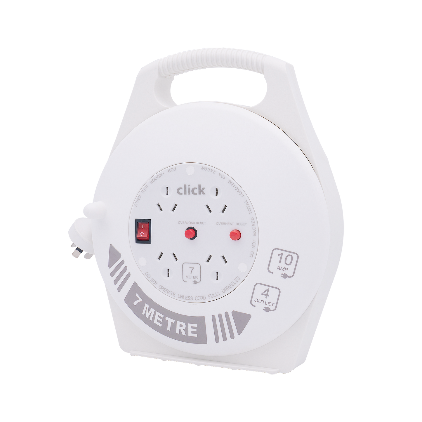 Click Cable Reel - 7m - 4 Outlets