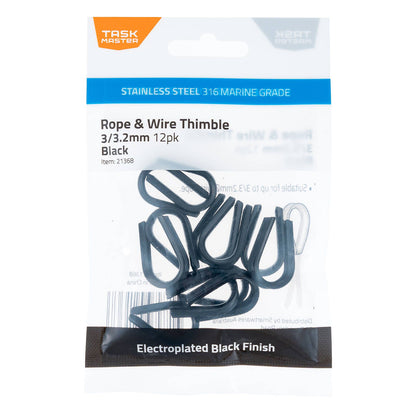 Taskmaster Rope and Wire Thimble - 3/3.2mm - 12 Pack