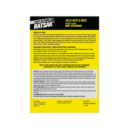 RATSAK Fast Action Bait Station - 200g - 4 Pack