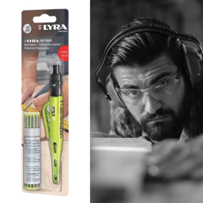 Lyra Carpenters Pencil - 12 Piece - Graphite - Automatic Lead Feed