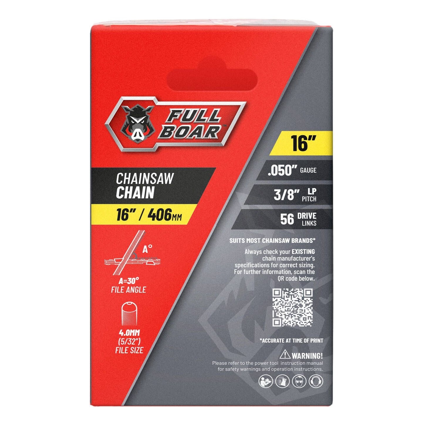 Full Boar Chainsaw Chain - 16" - 406mm - 56 Drive Links