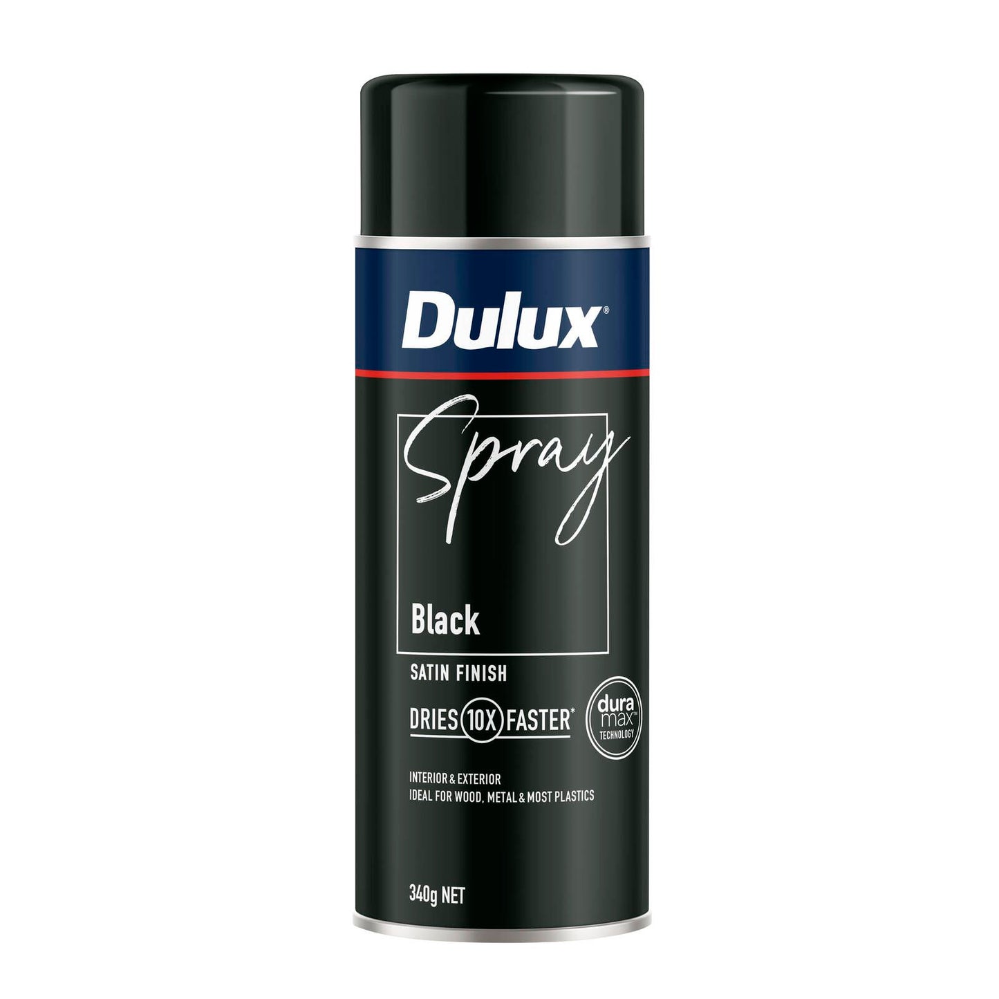 Dulux Black Satin Spray Paint - 340g
