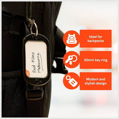 Taskmaster Extra Large Key Tags - 95 x 56mm - Black - 2 Pack