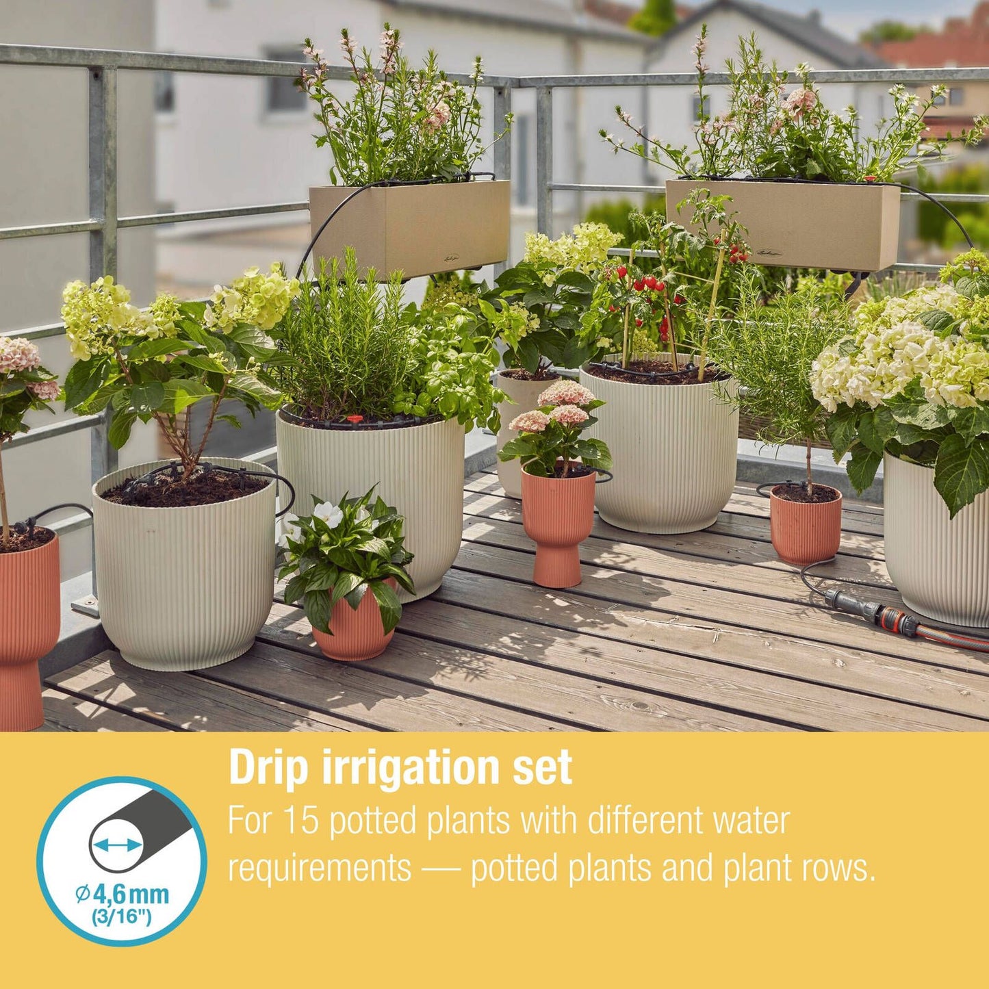 Gardena Micro Irrigation Balcony Set - 15 Plants - 20m