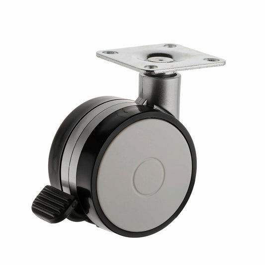 Easyroll Office Swivel Brake Castor - 60mm - Nylon/Steel - 30kg Load