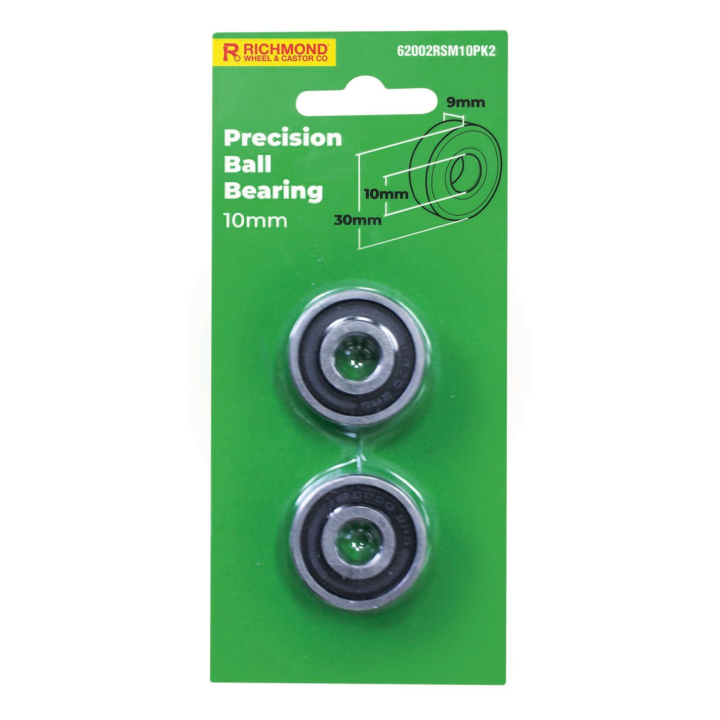 Richmond Rubber Sealed Precision Bearings - 30 x 10 x 9mm - 2 Pack
