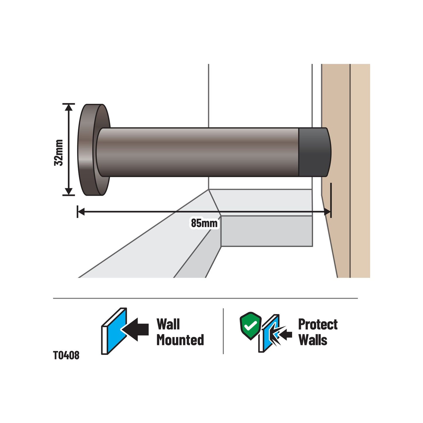 Adoored 85mm Brushed Copper Door Stop