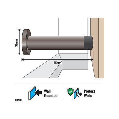 Adoored 85mm Brushed Copper Door Stop