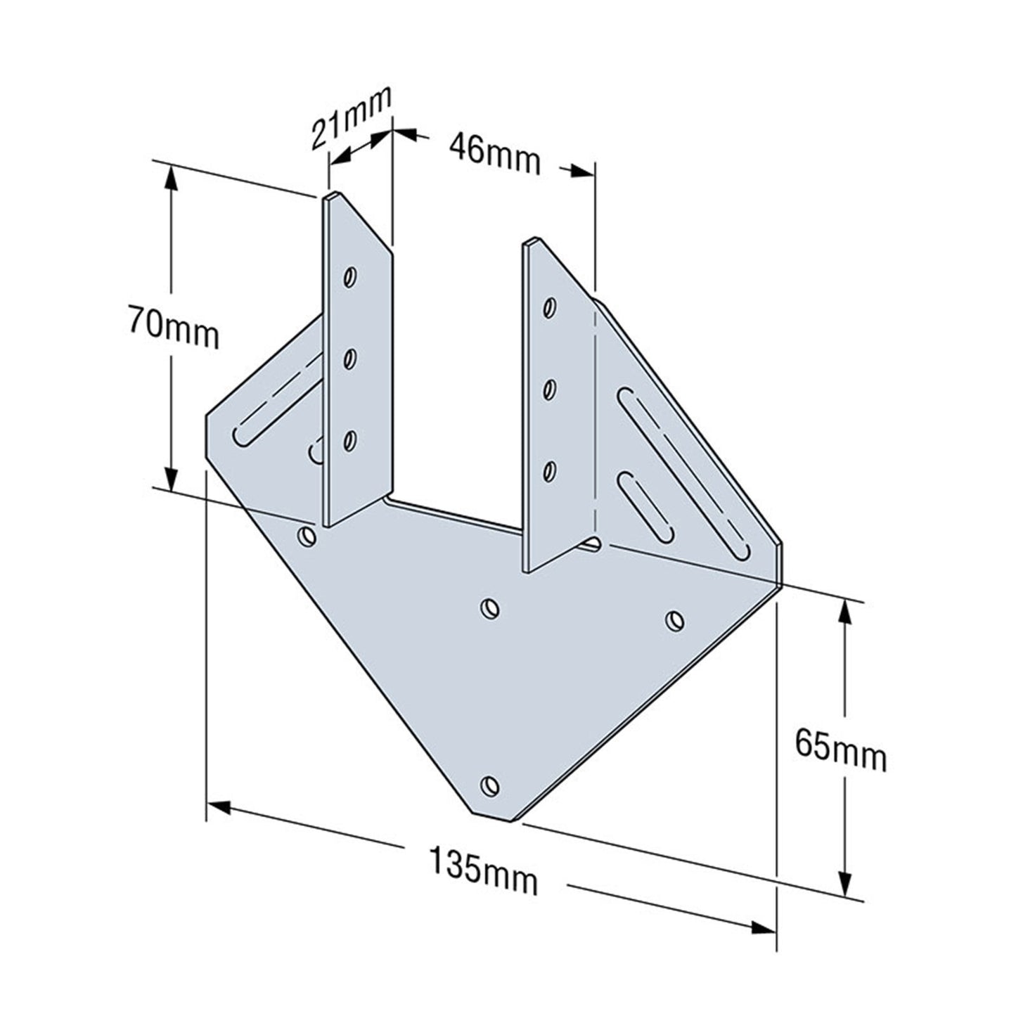 Simpson Strong Tie Hurricane Tie - 135 x 135 x 21mm - 50 Pack