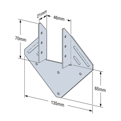 Simpson Strong Tie Hurricane Tie - 135 x 135 x 21mm - 50 Pack