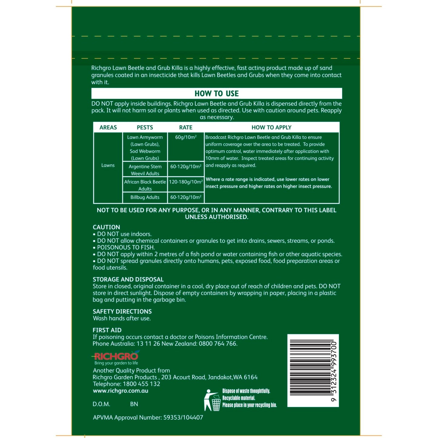 Richgro Lawn Beetle And Grub Killa 5kg