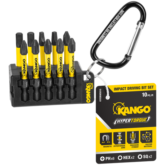 Kango HYPERTORQUE Impact Driver Bit Set with Bit Holder 10 Piece