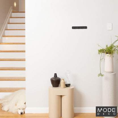 Mode Key Rack - 4 Black Hooks - 245mm - Durable - Easy Installation