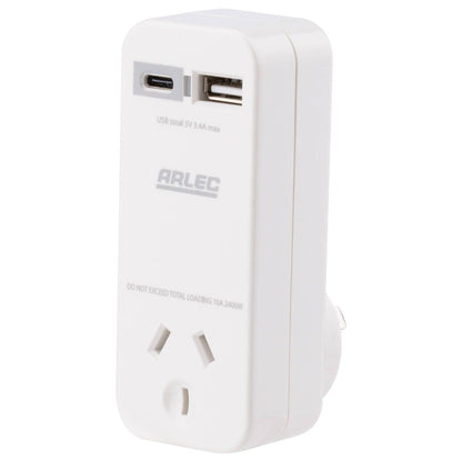 Arlec Compact Power Adapter USB 3.4A
