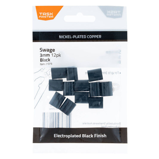Taskmaster Black Copper Swage - 3mm - 12 Pack