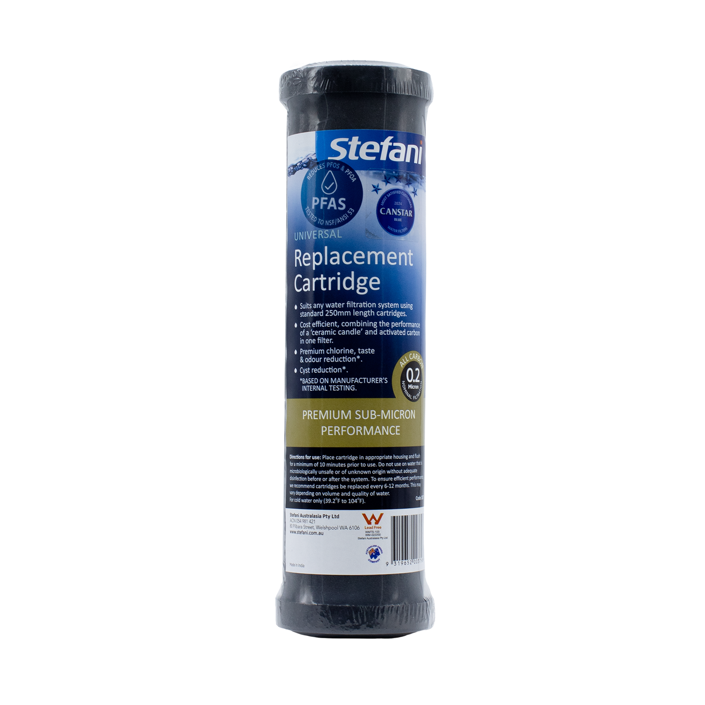 Stefani All Carbon Replacement Cartridge - 0.2 Micron - 250mm
