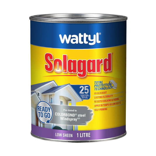 Wattyl Solagard Exterior Paint - 1L - Windspray - Low Sheen