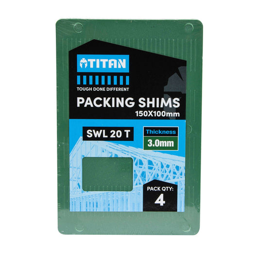 Titan Green Shim Packing - 3 x 150 x 100mm - 4 Piece