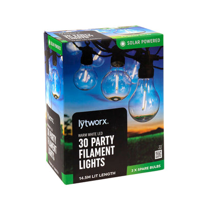 Lytworx Solar Party Filament Lights - 14.5m - 30 Pack