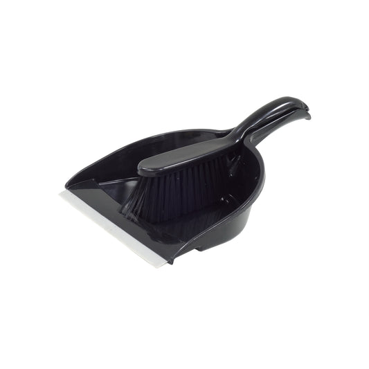 All Set Dustpan and Brush Set Black