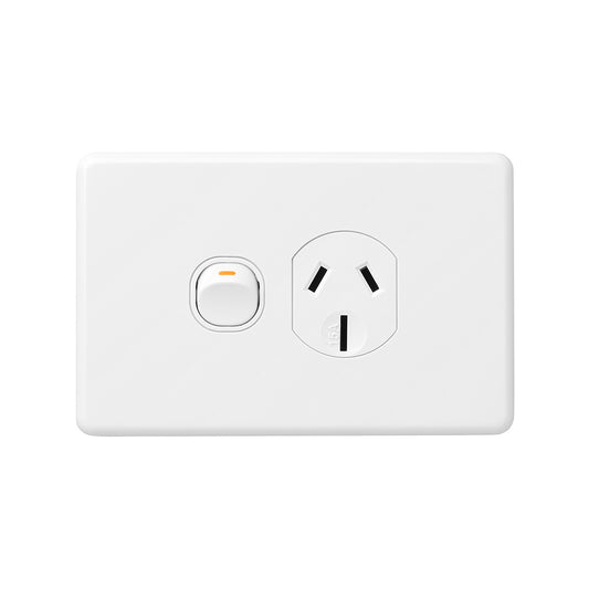 Deta X6 White 15 Amp Single Power Point