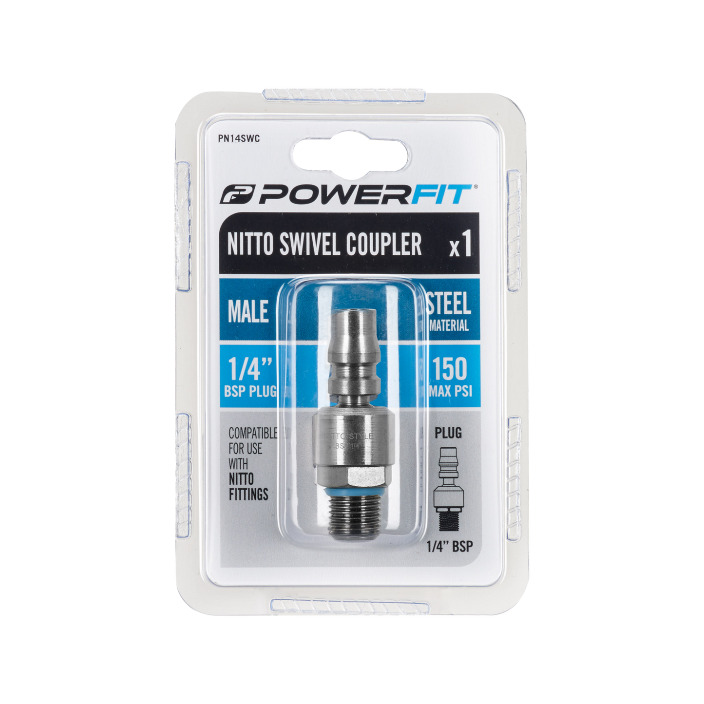 Powerfit Nitto Swivel Coupler - 1/4"BSP - 150PSI