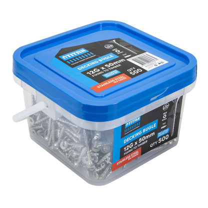 Titan Decking Screws - 12g x 50mm - Stainless Steel - 500 Pack