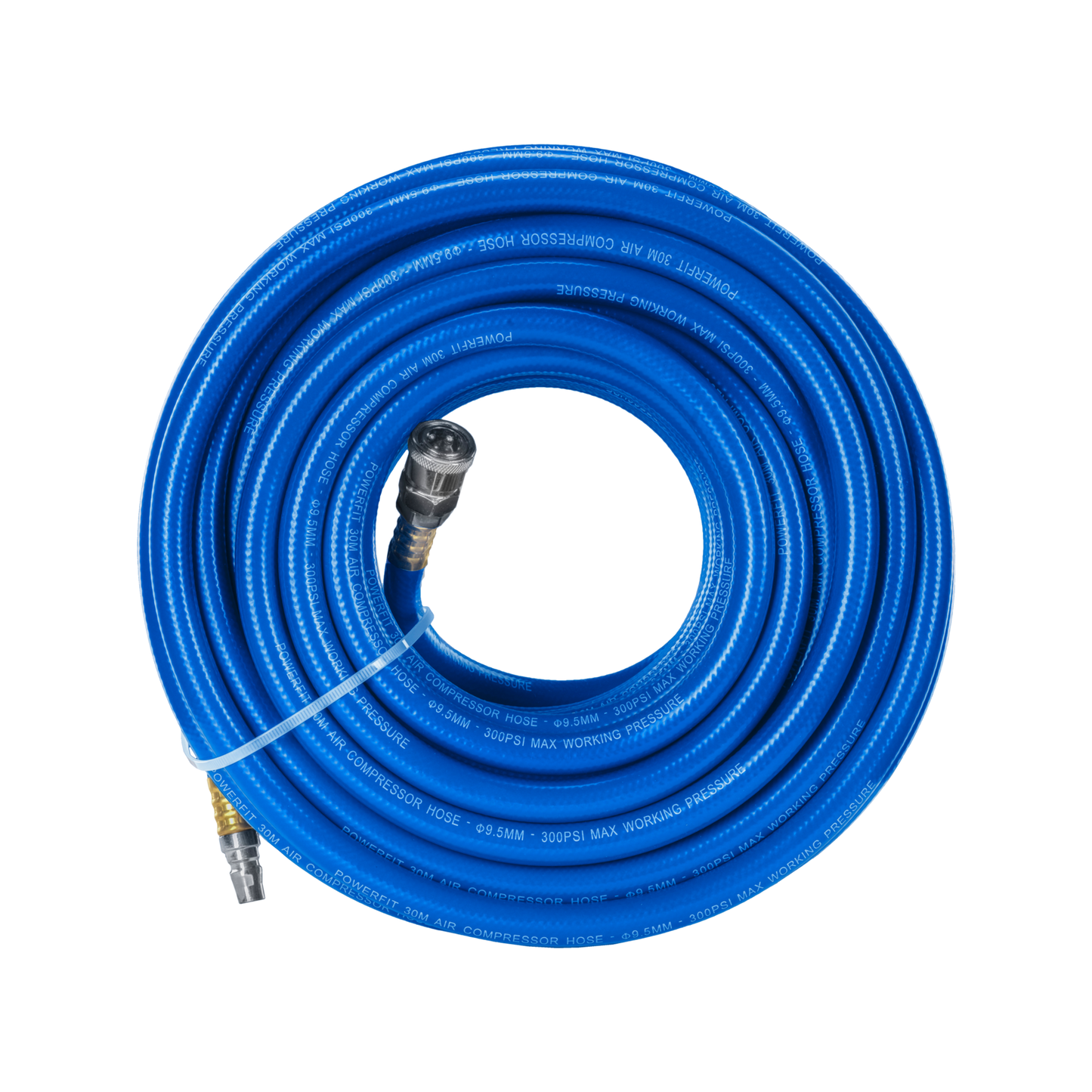 Powerfit Braided PVC Air Hose - 30m - 1/4" Nitto Fittings - 300 PSI