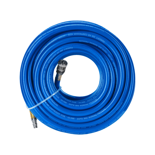 Powerfit Braided PVC Air Hose - 30m - 1/4" Nitto Fittings - 300 PSI