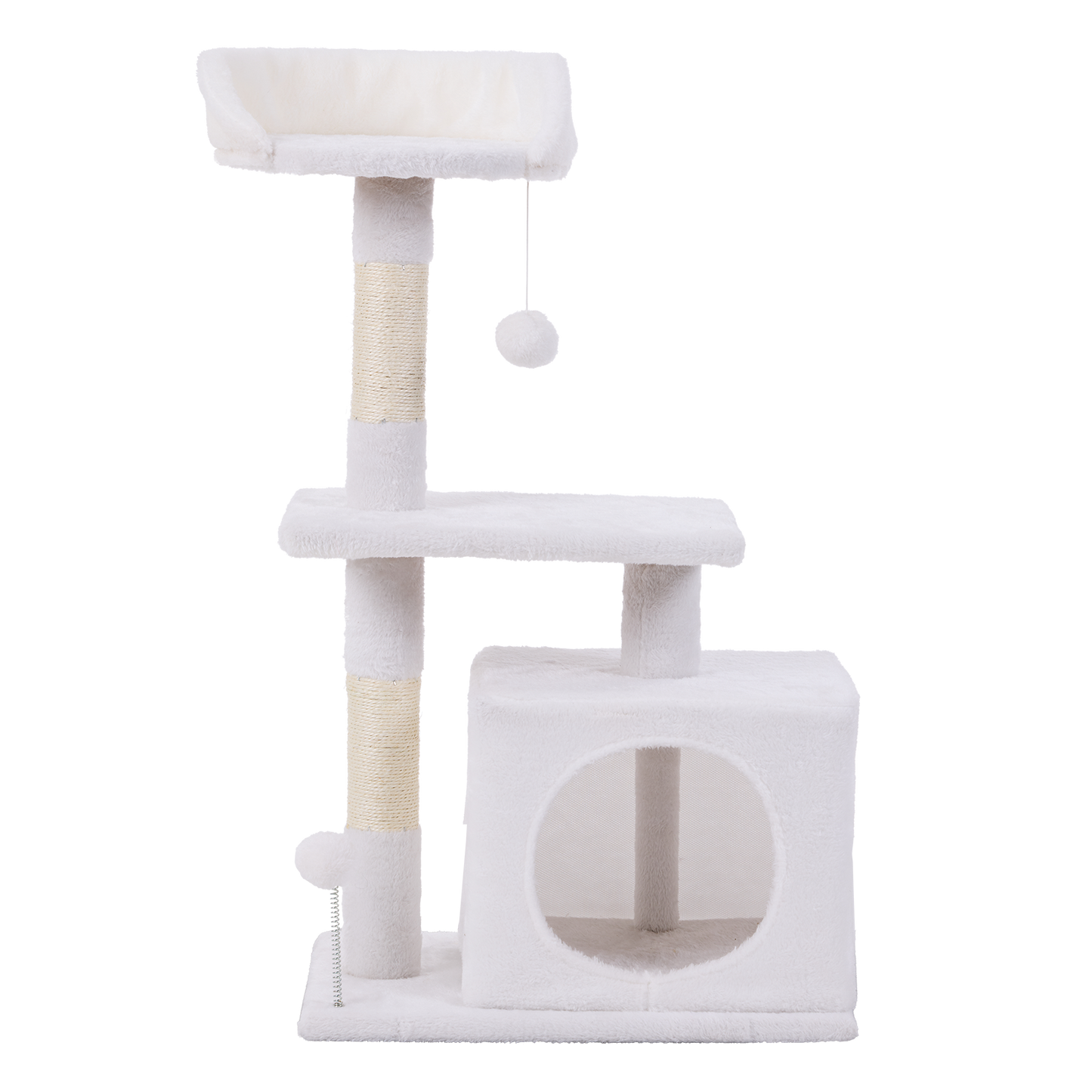 Happy Tails 2 Tier Cat Playhouse Tower - 86cm