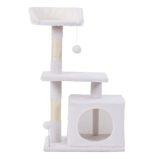 Happy Tails 2 Tier Cat Playhouse Tower - 86cm