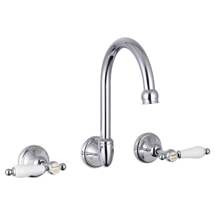 Mondella Wall Sink Set - Chrome - 7.5L - Brass - Low Maintenance